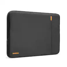 Front. tomtoc - Defender-A13 360° Protective Recycled Laptop Sleeve Bag Case for 13.5-14.4 Inch Acer ASUS Dell HP Lenovo Samsung Laptops - Black.