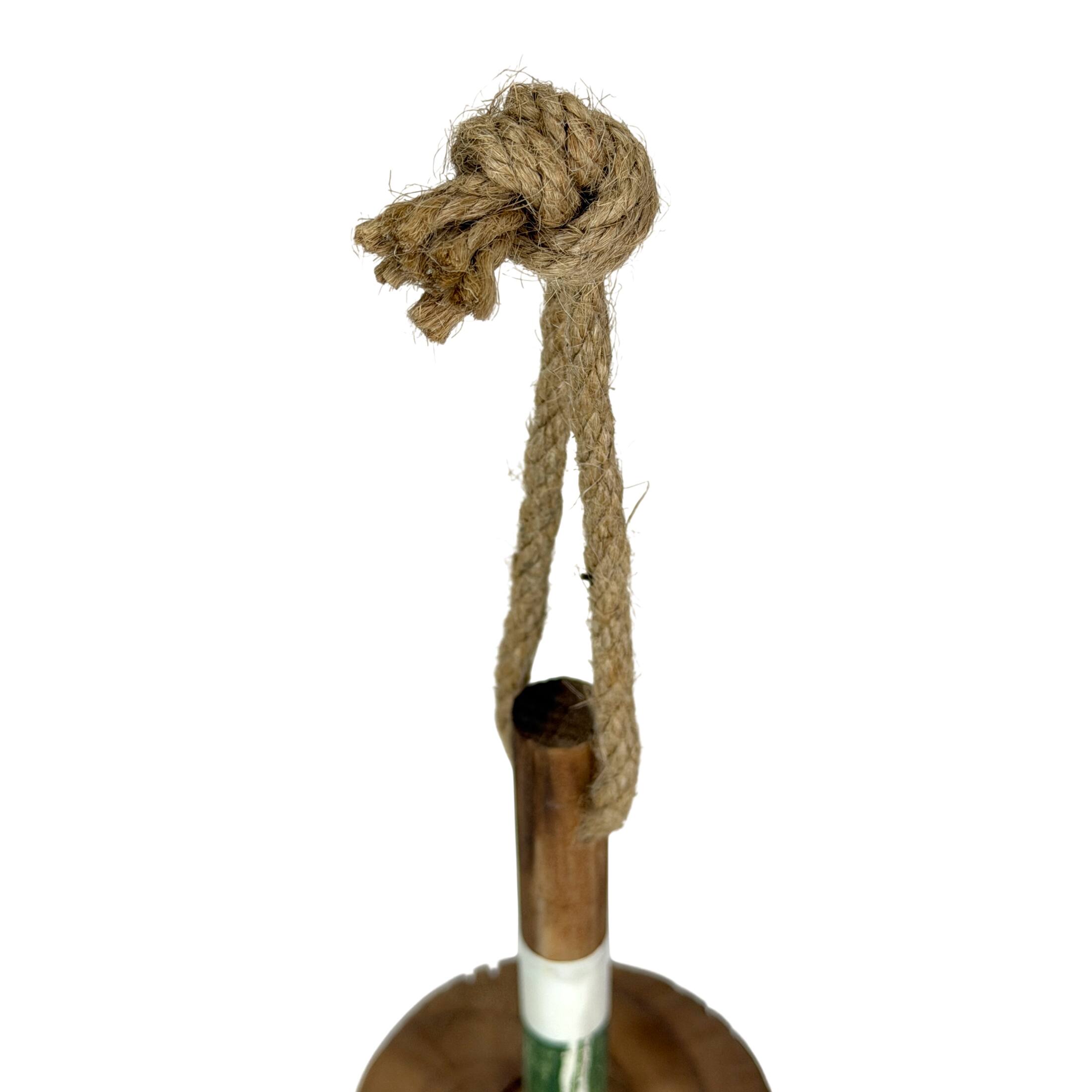 Alt View 2. Things2Die4 - Nautical Wooden Hanging Buoy White Green Striped Rope Wall Decor 15 Inch - White.