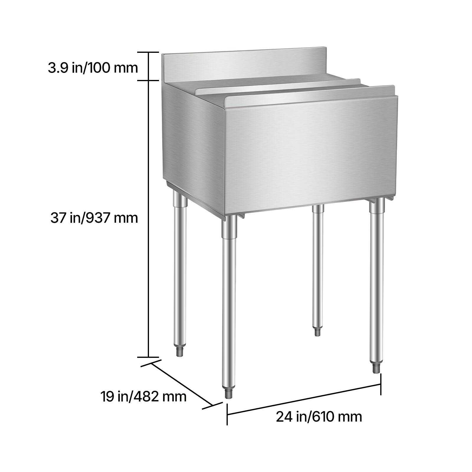 3.9 in/100 mm  
37 in/937 mm  
19 in/482 mm  
24 in/610 mm