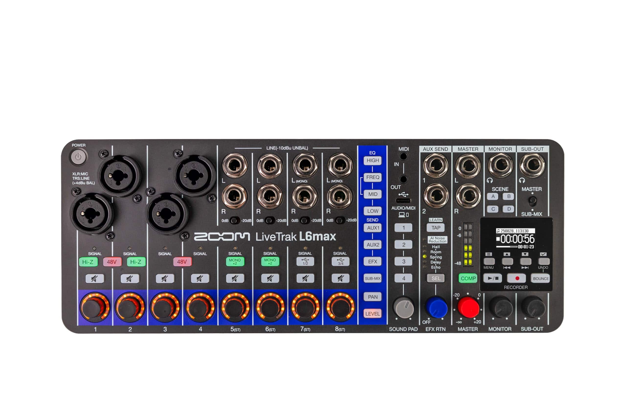 Zoom LiveTrak L6max Digital Mixer/Recorder, Battery Powered, 32