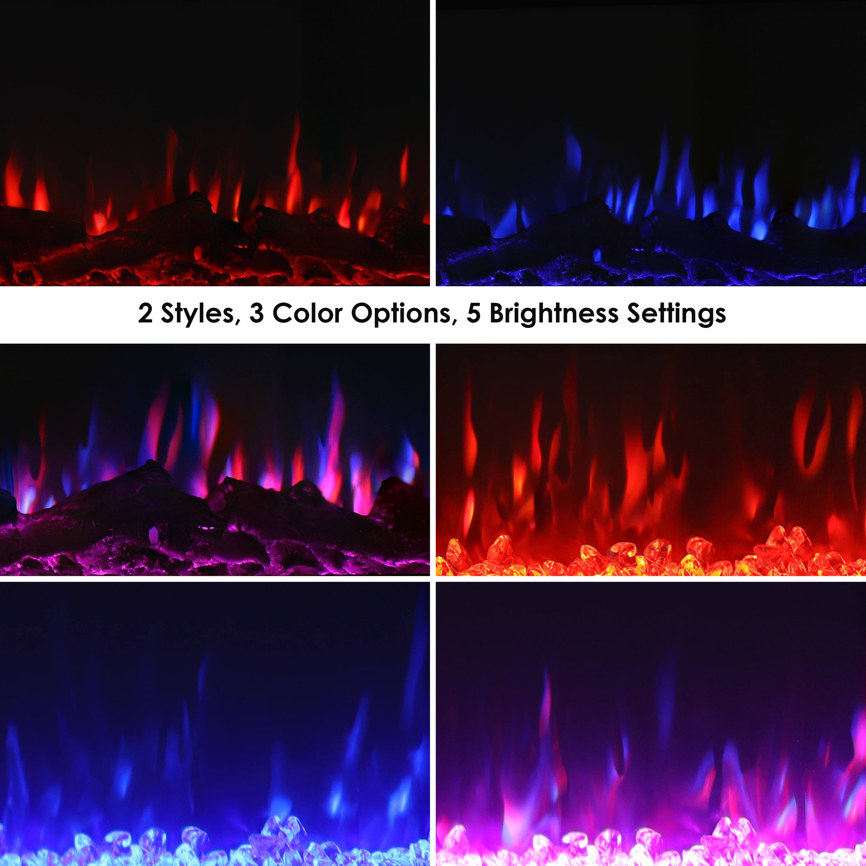 2 Styles, 3 Color Options, 5 Brightness Settings