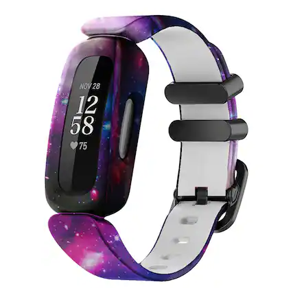 Front. StrapsCo - Graphic Active Band Silicone Rubber Watch Strap For Fitbit Inspire 2 - Nebula.