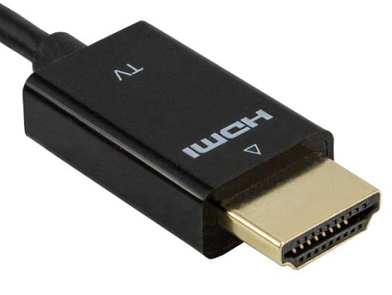 Angle. Cable Leader - Ultra Slim Active HDMI Cable with Ethernet, 36 AWG RedMere 4K Support for Tight Wall Mounts, Cable Routing - Black.