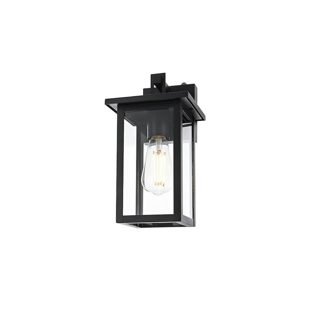 Left. Elegant Lighting - Venango 7 inch Outdoor Pendant in Black - Black.