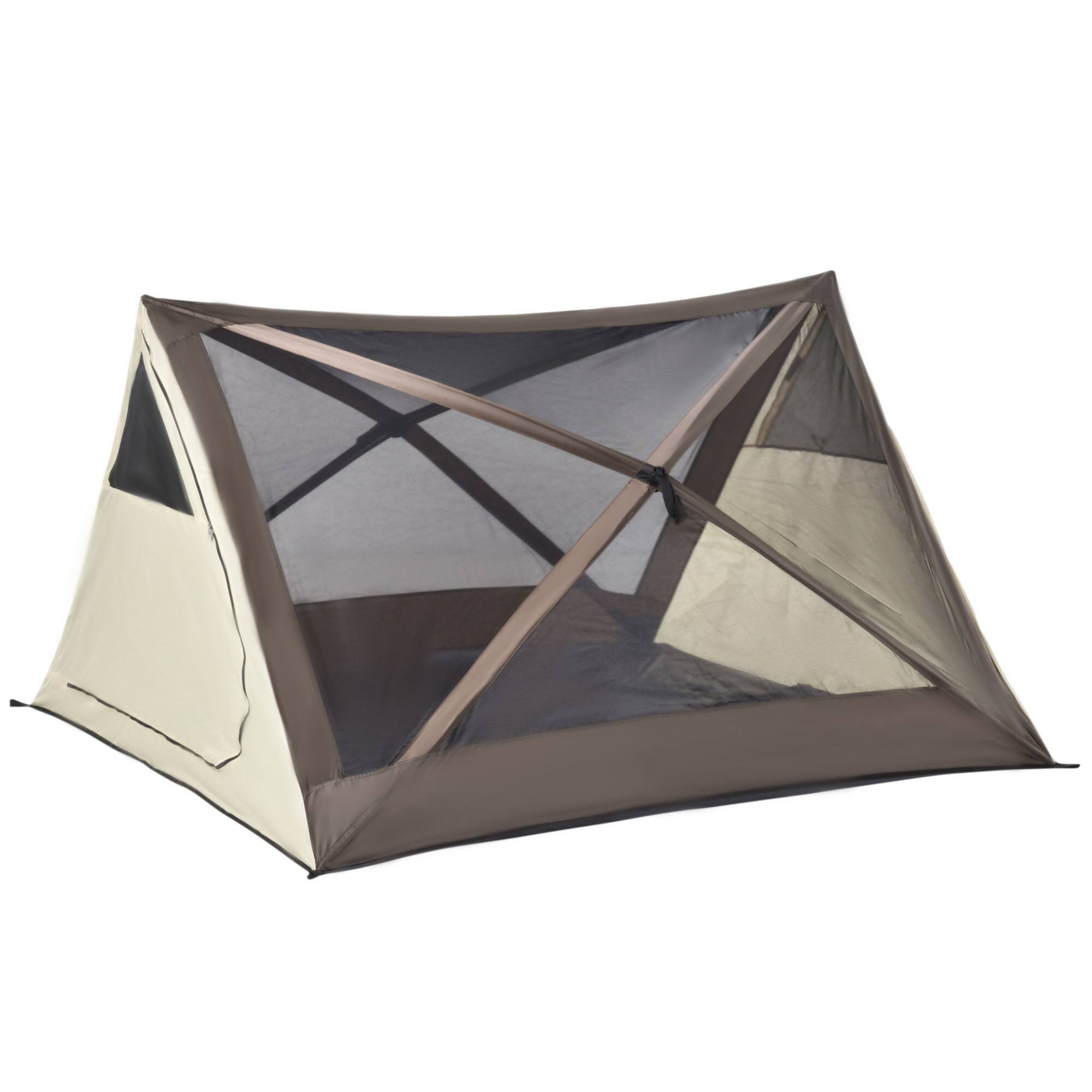 Front. Tiramisubest - 2-3 Person Pop Up Camping Tent Waterproof Instant Portable with Rainfly, Carry Bag for Outdoor Beach Hiking - Brown.