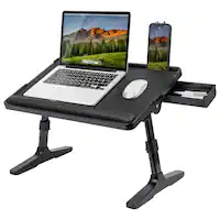 LapGear - Adjustable LapTop Bed Desk (Fits up to 17" Laptop) - Black - Front_Zoom