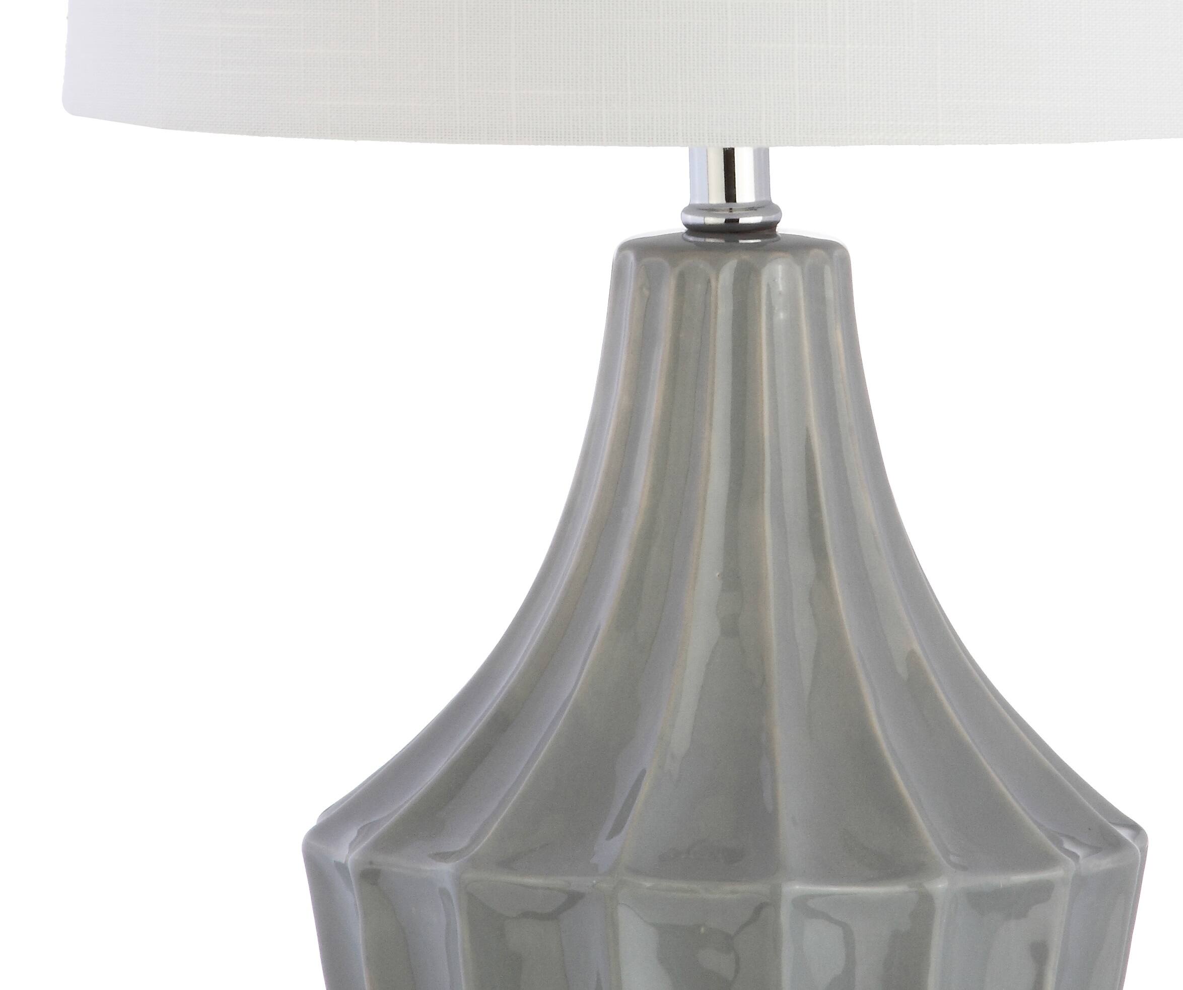 Alt View 6. Jonathan Y - Tate 24.5" Ceramic LED Table Lamp, Gray - Gray.