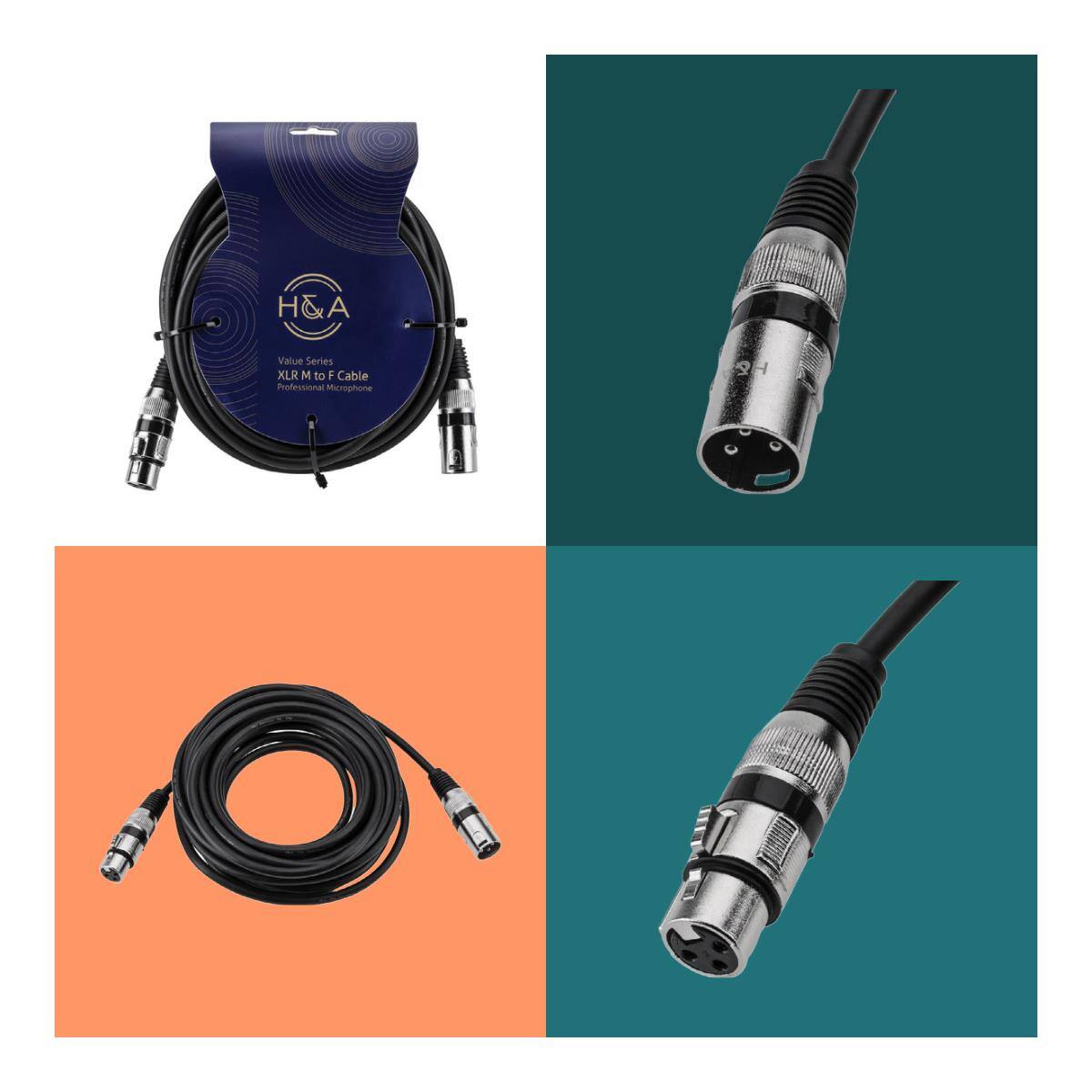 HQA Value Series XLR M to F Cable Professional Microphone