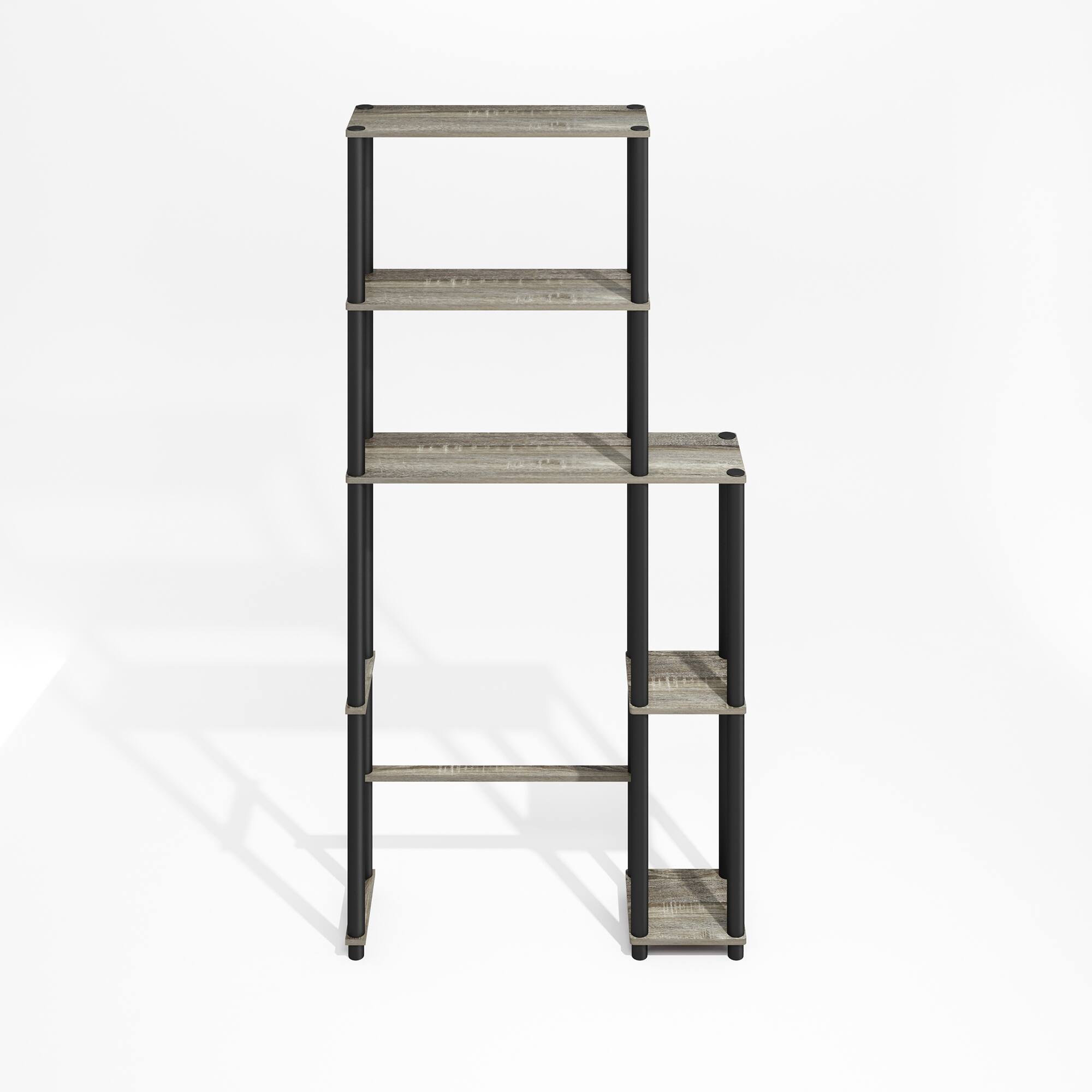 Alt View 2. Furinno - Turn-N-Tube Freestanding Over-The-Toilet Storage Rack with 5 Shelves - Grey Oak/Black.