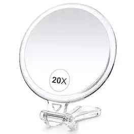 Comfort Essence - 30x Magnifying Mirror For Travel With Handle Double-sided 1x/30x Magnification Hand Makeup Desk 5 Inches - Clear-20x