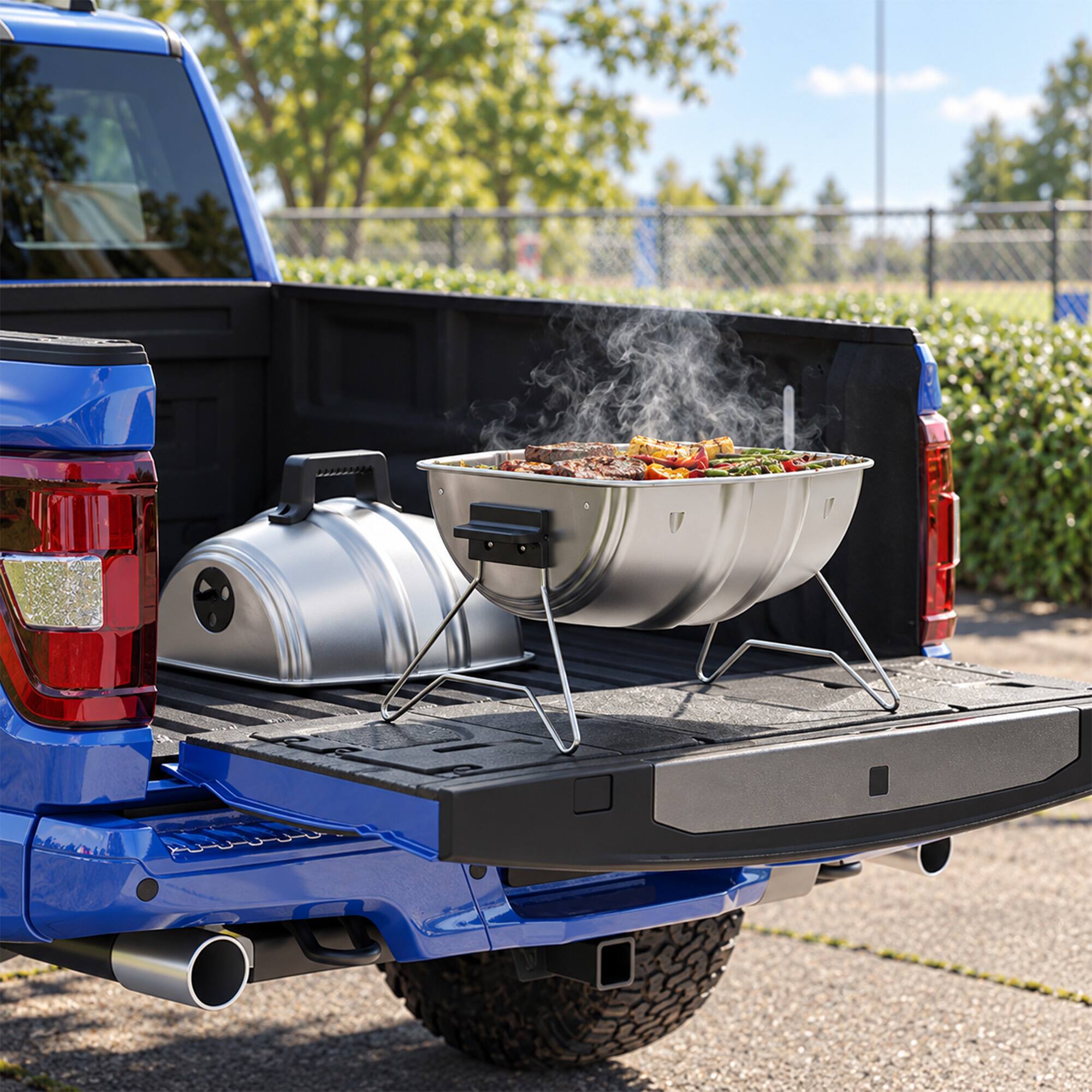 Alt View 7. Americana Grills - Americana Grills Keg A Que Charcoal BBQ Portable Grill, 186 Square Inch, Silver.