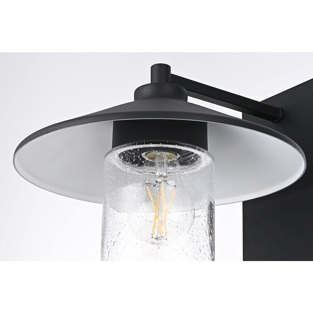 Alt View 2. Elegant Lighting - Scott 10 Inch Outdoor Wall Sconce In Black - Black.
