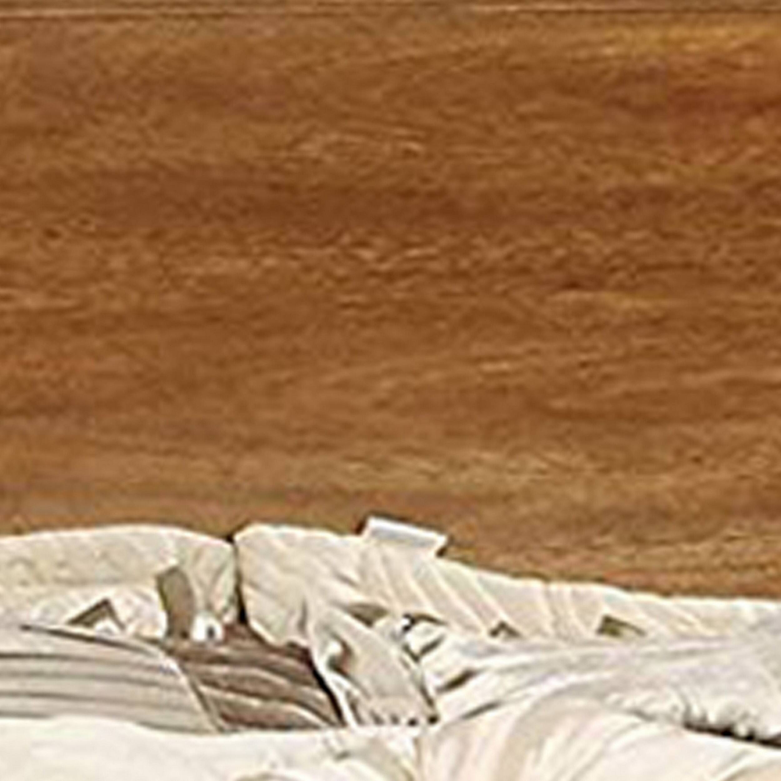 Alt View 2. Manhattan Lane - Wooden California King Size Bed with Panel Headboard, Oak Brown - Brown.