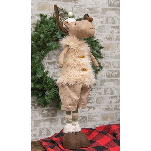 Angle. BreeBe - *Fuzzy Tan Vest Reindeer w/Extendable Legs - Multi.