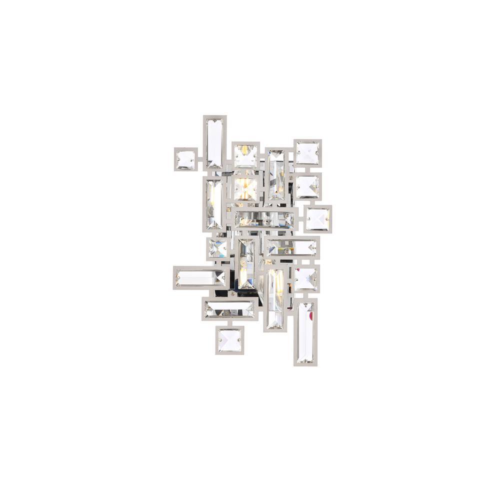 Alt View 3. Elegant Lighting - Picasso 2 light Chrome Wall Sconce Clear Royal Cut Crystal - Chrome.