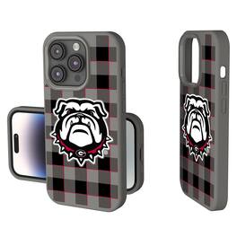 Keyscaper - NCAA - Georgia Bulldogs Plaid Soft Touch iPhone Case - 15 - Gray