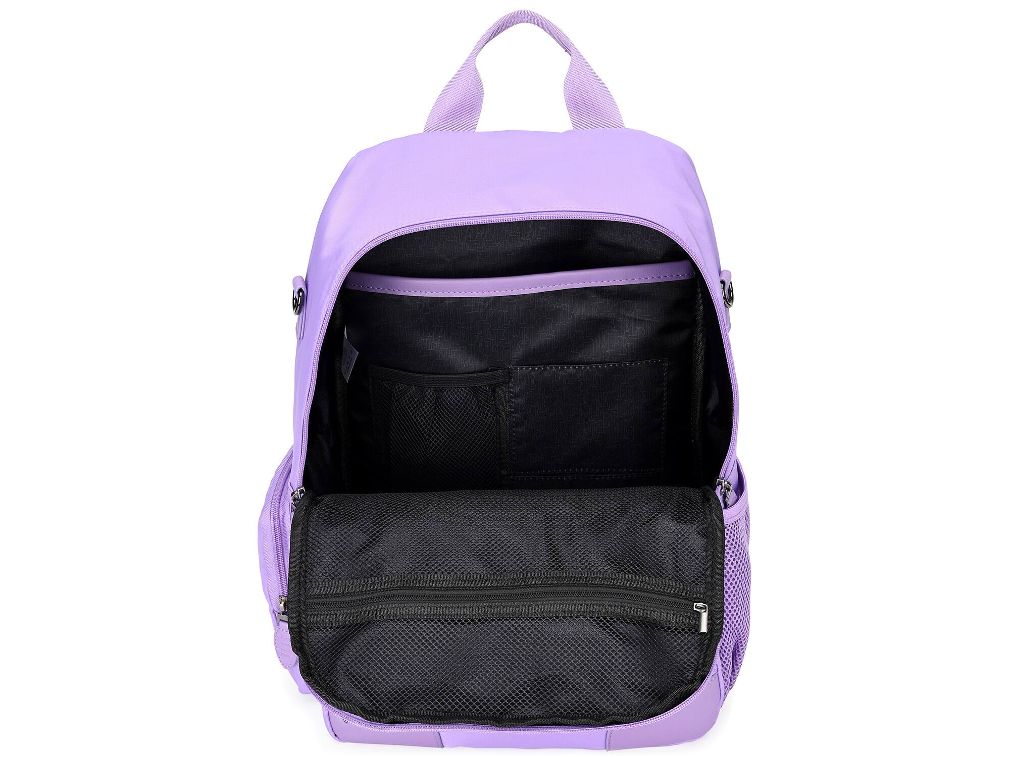 Alt View 2. Elle - ELLE Voyage 20L Twill and Vegan Leather Backpack - Lavender - Lavender.