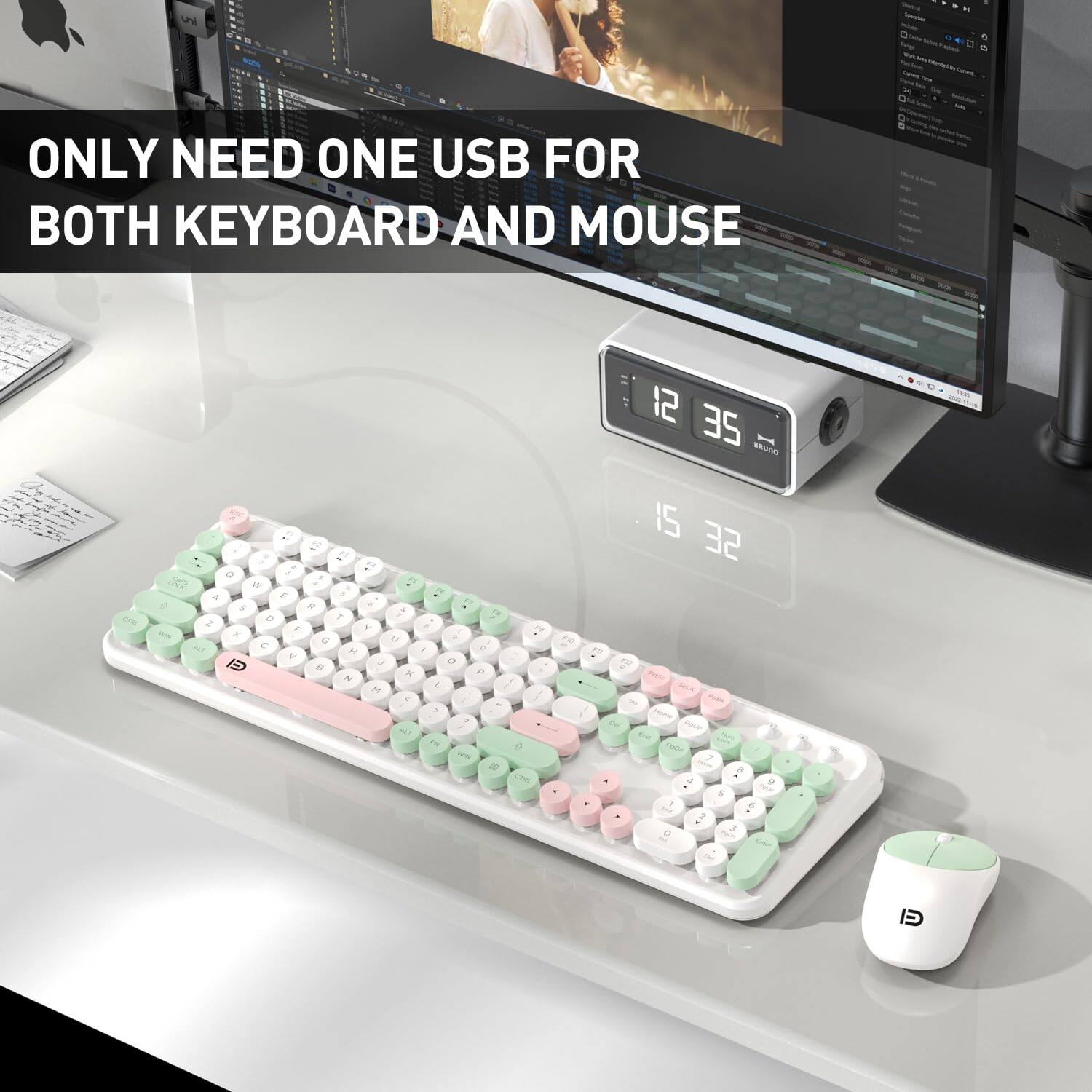 Reds Spade Keyboards Mouse Combos Colorful Cute Typewriter Full size ...