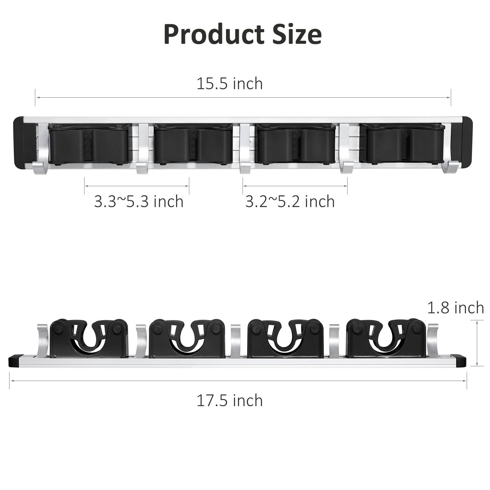 Product Size

15.5 inch  
3.3~5.3 inch  
3.2~5.2 inch  
1.8 inch  
17.5 inch