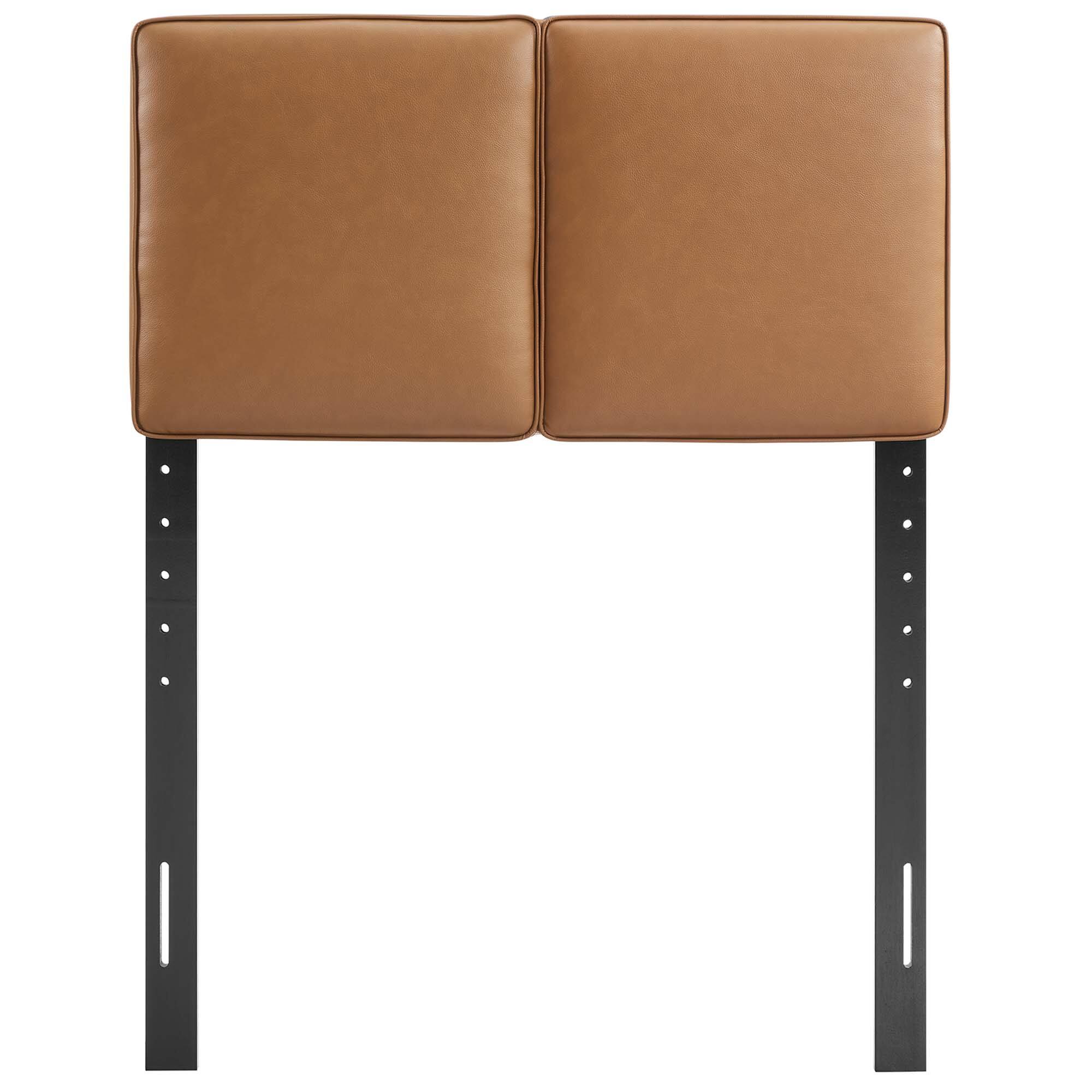 Back. Modway - Lindee Vegan Leather Twin Headboard by Modway - Brown.