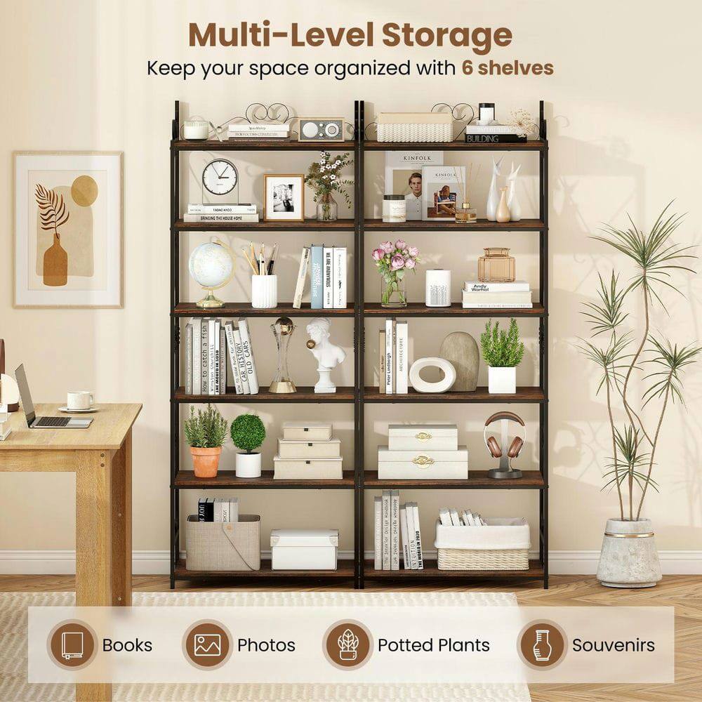 Multi-Level Storage  
Keep your space organized with 6 shelves

- Books
- Photos
- Potted Plants
- Souvenirs