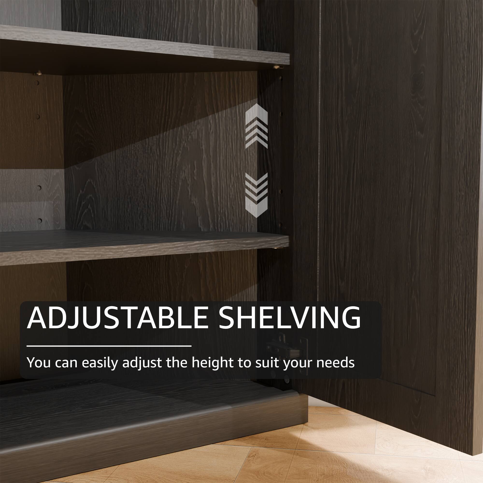 ADJUSTABLE SHELVING  
You can easily adjust the height to suit your needs