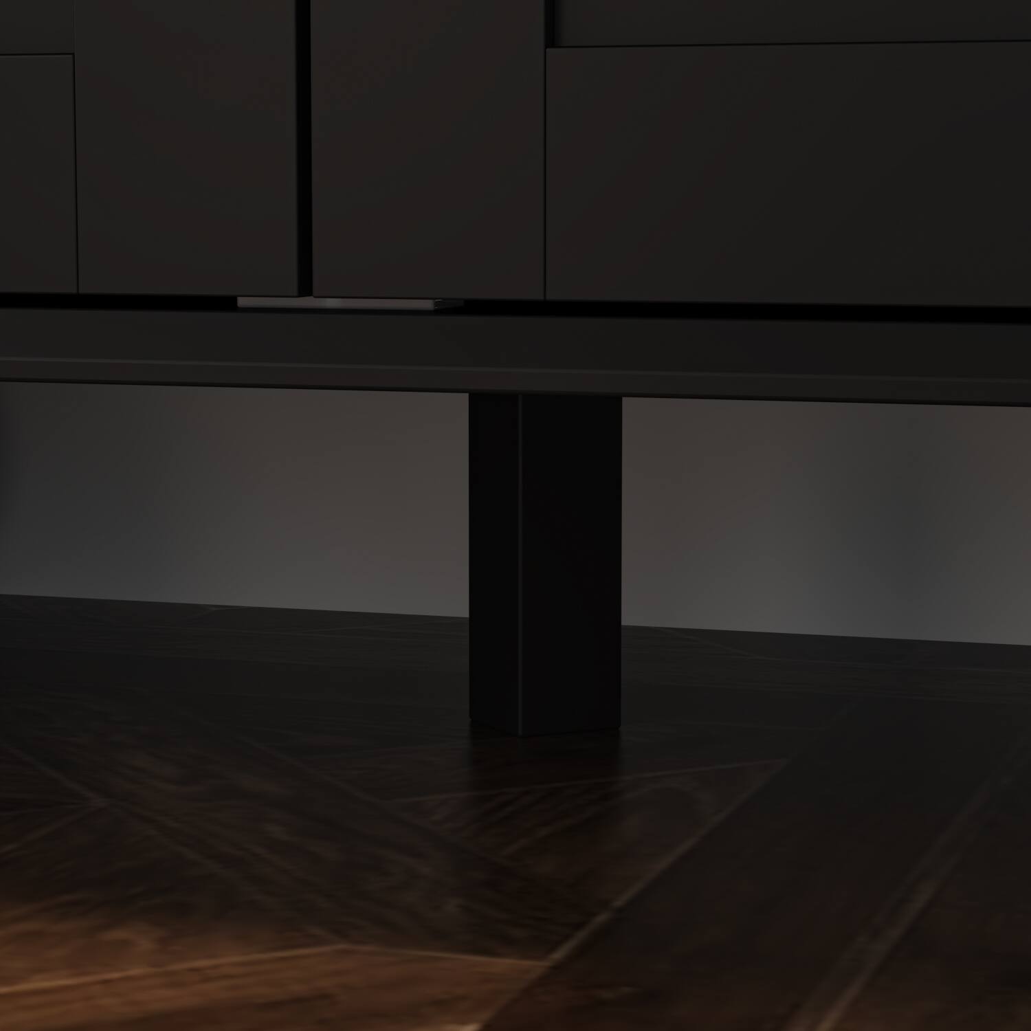 Alt View 4. Famapy - Famapy Modern Display Cabinet with Acrylic Doors & Adjustable Shelves - Black.