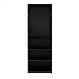 CorLiving - Teo Collection 5-Tier Floor-Standing Bookcase - Black Ravenwood