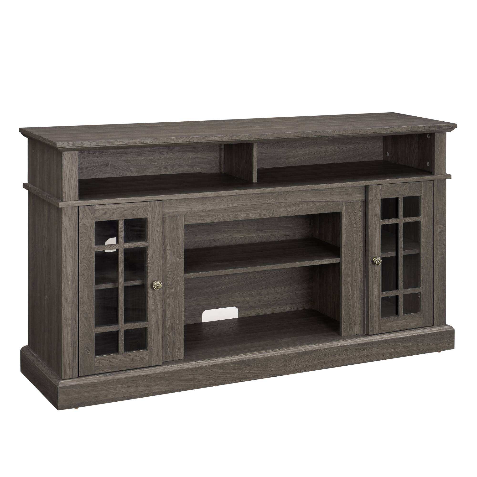 Alt View 10. GOODSILO - Classic Modern Entertainment Console for Large Screen Televisions with Ample Storage and Cable Management - Black + Dark Walnut.