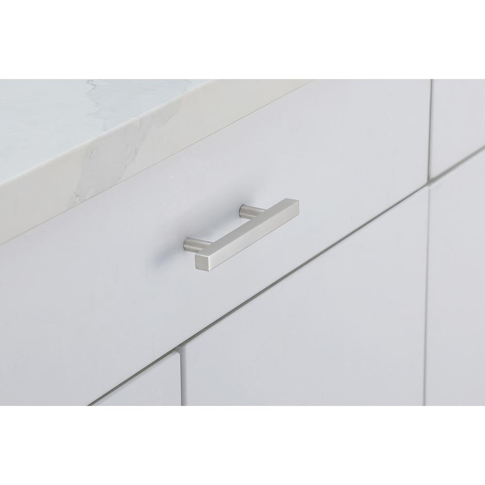 Alt View 1. Elegant Decor - Dior 3" Center to Center Brushed Nickel Bar Pull Multipack (set of 10) - Brushed Nickel.