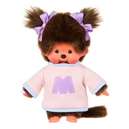 Front. Sumikkogurashi - Monchhichi Bi-color Sweater Girl 8 Inch Plush - Pink.