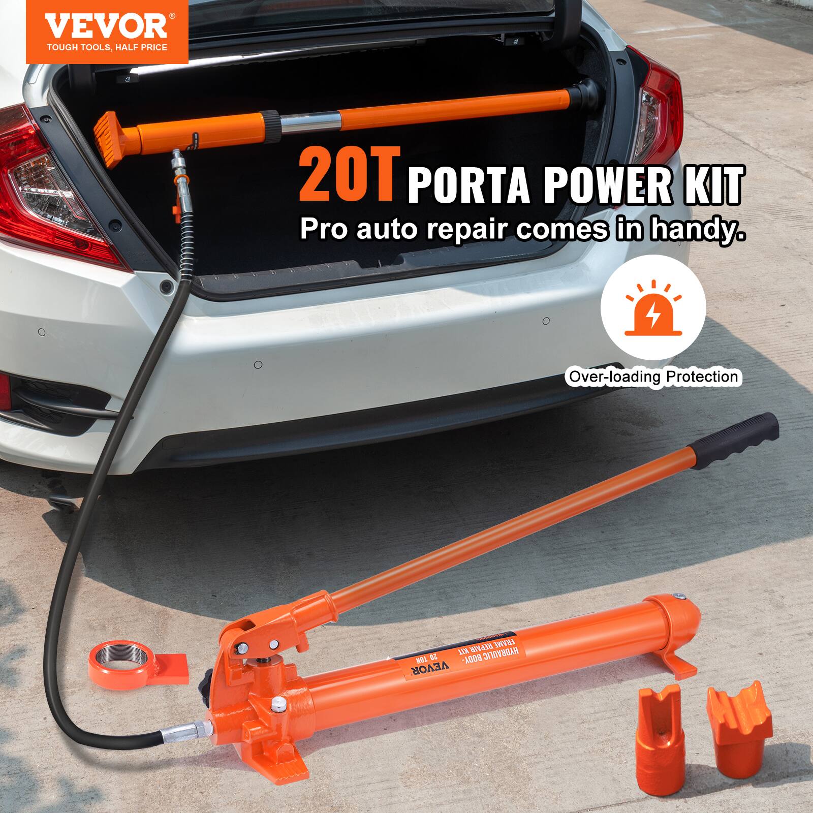 VEVOR TOUGH TOOLS, HALF PRICE 20T PORTA POWER KIT Pro auto repair comes in handy. Over-loading Protection