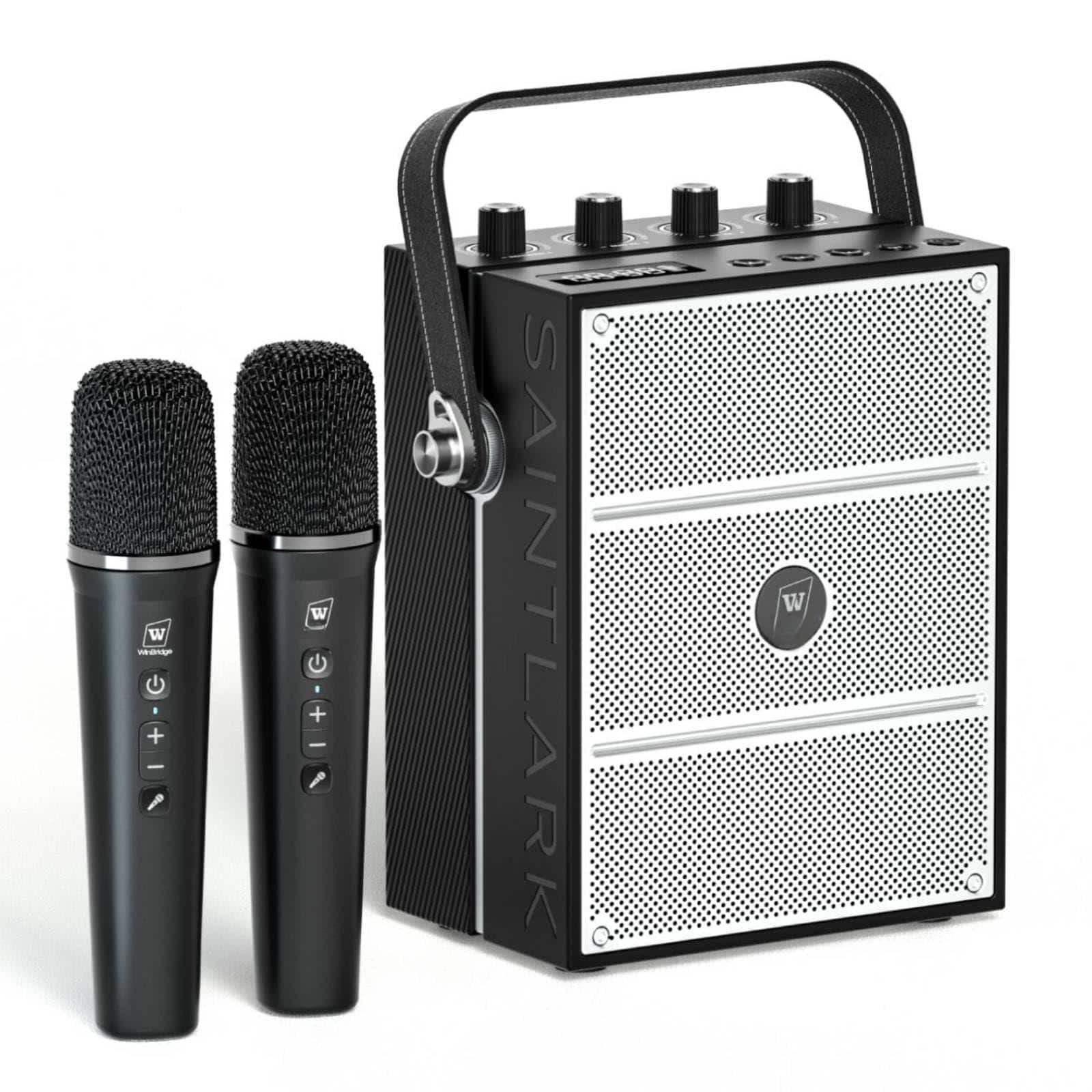 Cedar Assembly - 100w Voice Amplifier With 2 Wireless Microphones Big Pro Sound Portable Microphone Pa System Karaoke Mach - Default