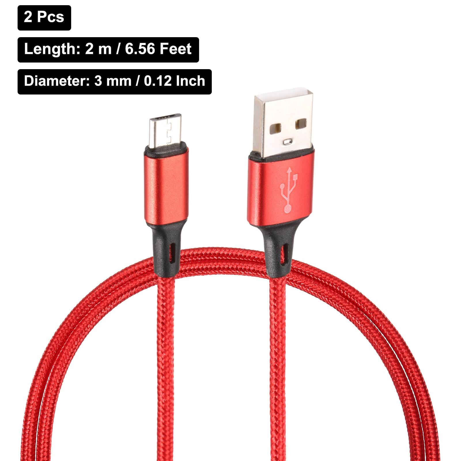 2 Pcs  
Length: 2 m / 6.56 Feet  
Diameter: 3 mm / 0.12 Inch