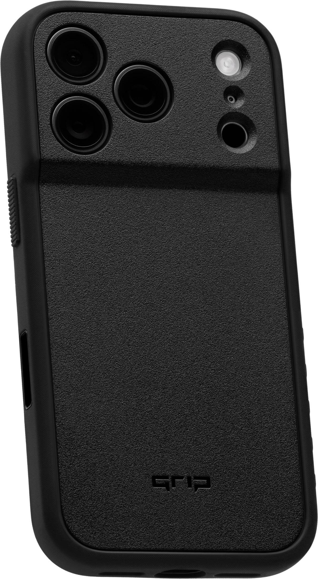 Angle. dbrand - Grip Case with MagSafe for Apple iPhone 18 Pro Max / iPhone 17 Pro Max - Black.