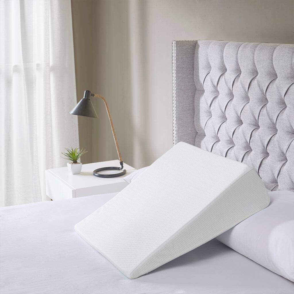 Alt View 1. Gracie Mills - Gracie Mills Brittany Memory Foam Bed Wedge Pillow with Zipper Removable Cover - White.