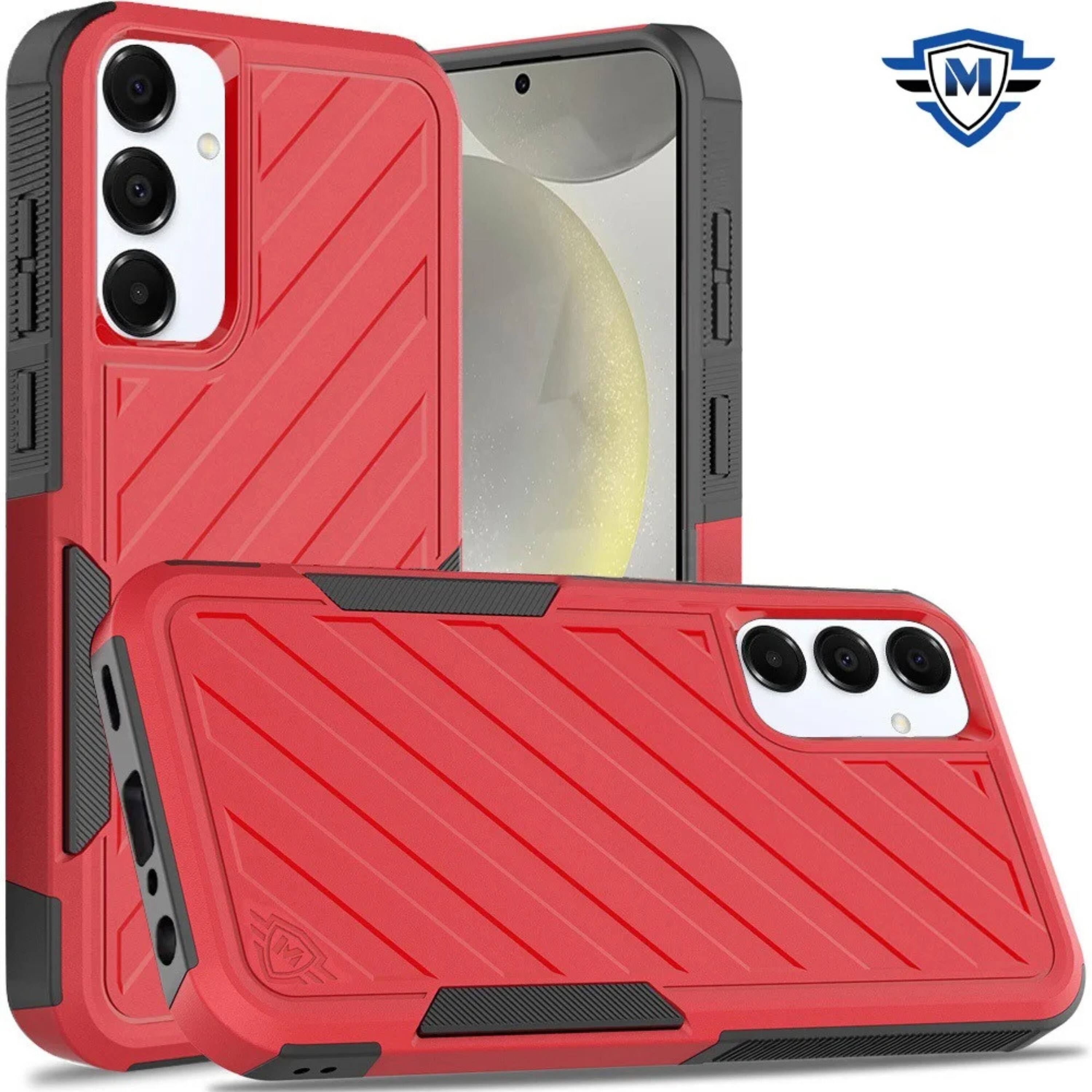 Angle. Kitcheniva - Shockproof Rugged Case For Samsung S25 Plus S24 Plus Dual Layer Design Red - Red.