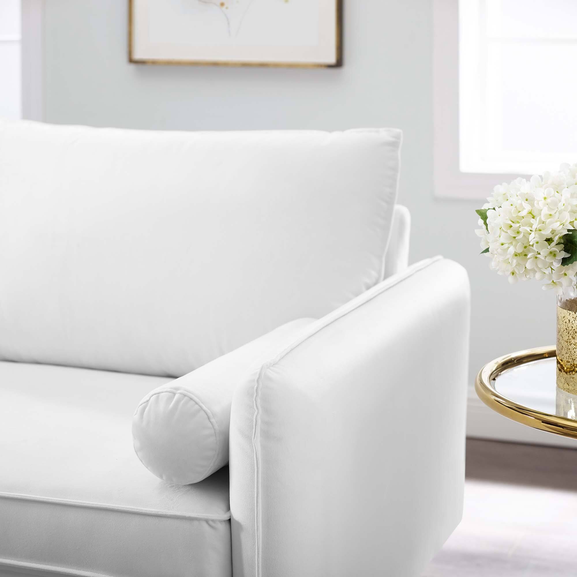 Alt View 5. Modway - Revive Performance Velvet Sofa by Modway - White.