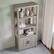 Alt View 7. Martha Stewart - Hutton Gray Wash 4 Tier Shaker Style Bookcase with Cabinet - Gray Frame/Oil Rubbed Bronze Hardware.