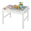 Front. Costway - Costway Kids Multi Activity Play Table Wooden Building Block Desk with Storage Paper Roll - White.
