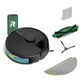 iRobot - Roomba 105 Combo Vacuum & Mop - Easy-to-Use, Intense Power-Lifting Suction, LiDAR, Avoids Mopping Carpets, Self-Charging - Black
