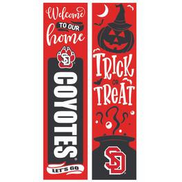 Evergreen Enterprises - South Dakota Coyotes 47" Double Sided Halloween Leaner Fan Sign - Multicolor
