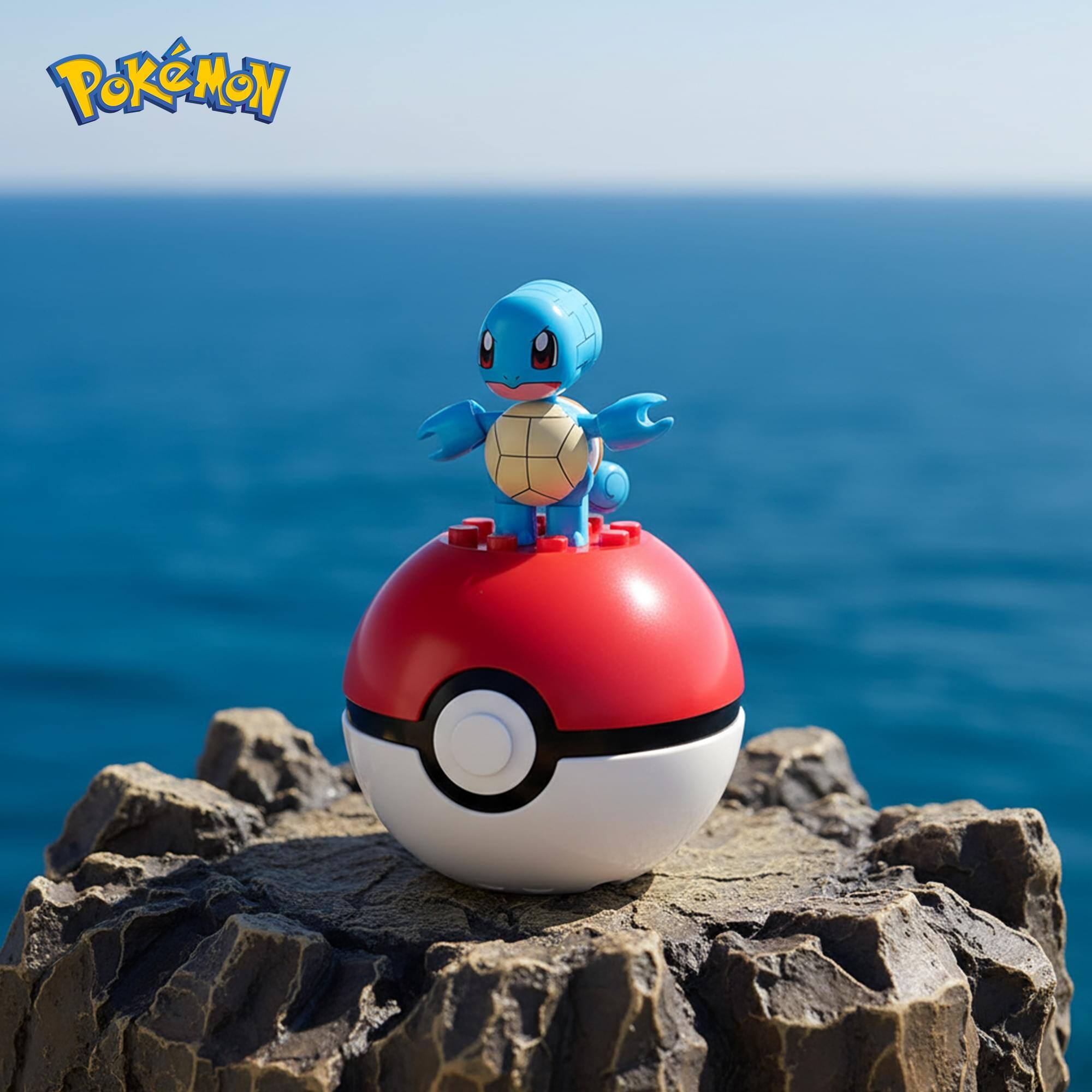 Alt View 3. Mattel - Pokemon Mega Construx Poke Ball 17-Piece Building Set | Squirtle - Blue.