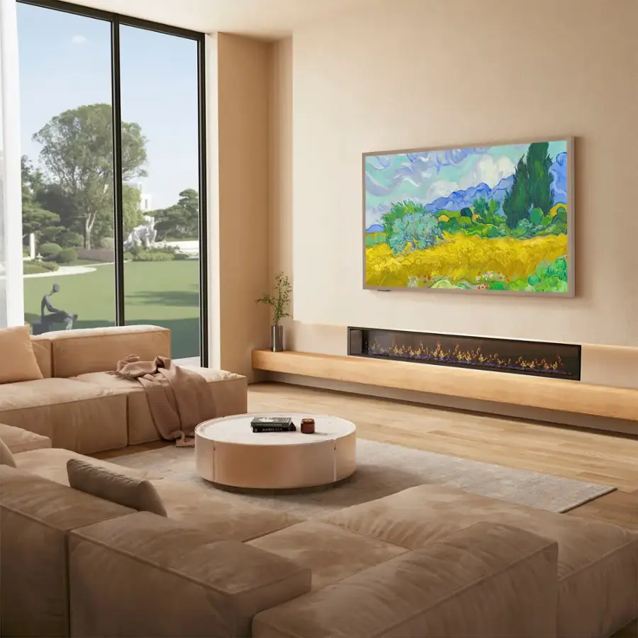 Alt View 28. Hisense - 55" Class S7 Series CanvasTV 4K QLED TV with Hi-Matte Display and UltraSlim Wall Mount (2024) - Black.