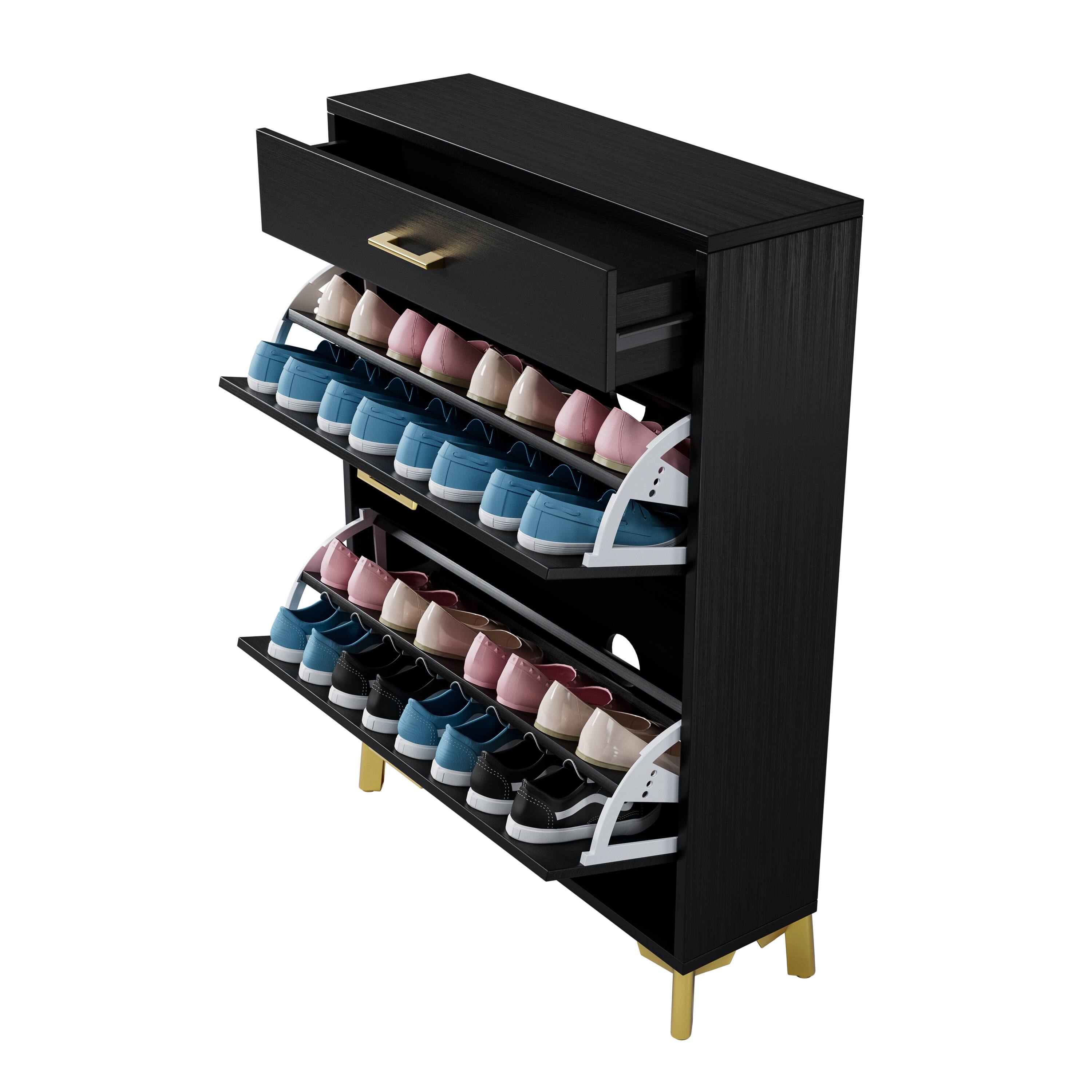 Spaco 2 Drawers Shoe Storage Cabinet for Entryway, Free Standing Hidden ...