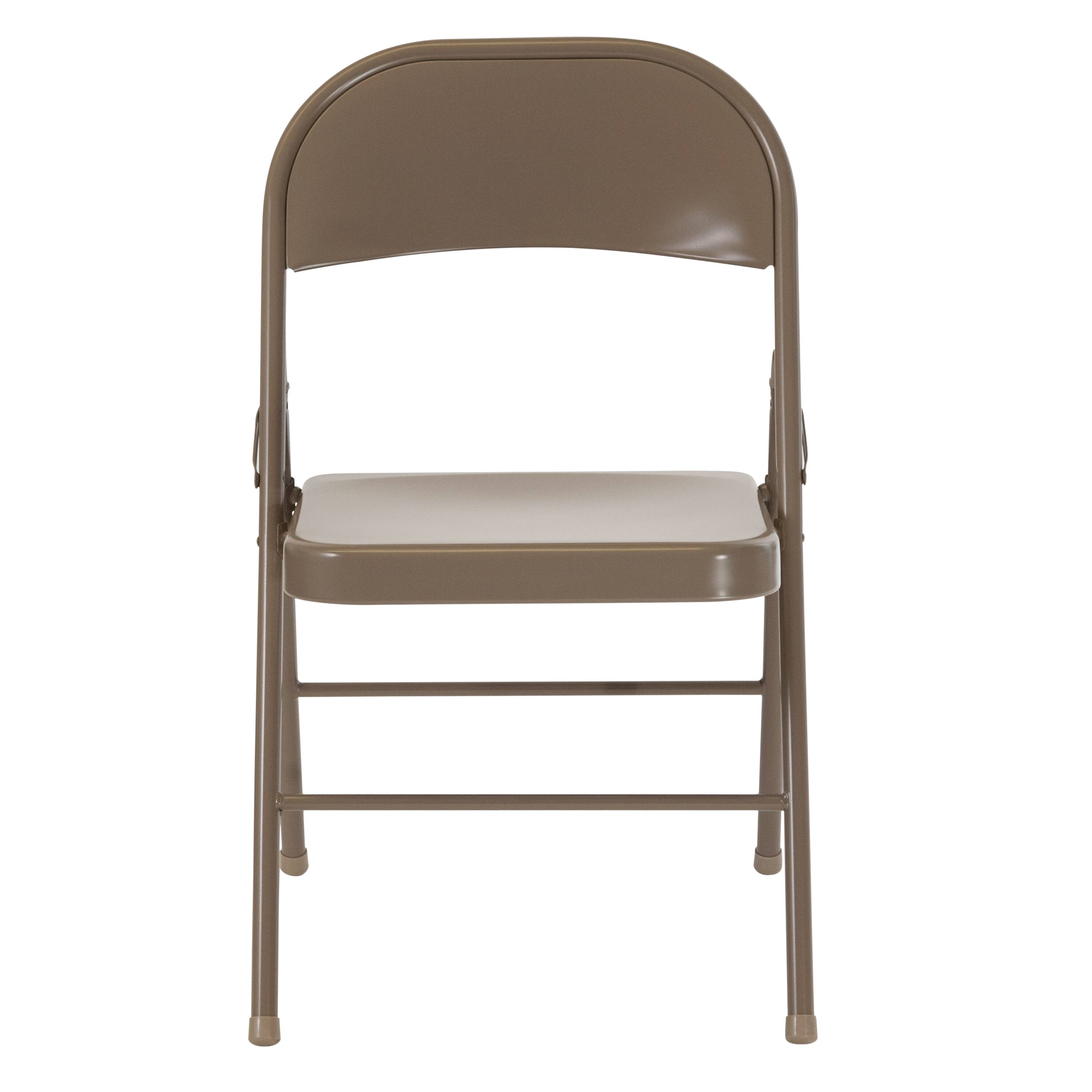 Alt View 8. Emma + Oliver - 2 Pack Home & Office Double Braced Party Events Steel Metal Folding Chair - Beige.