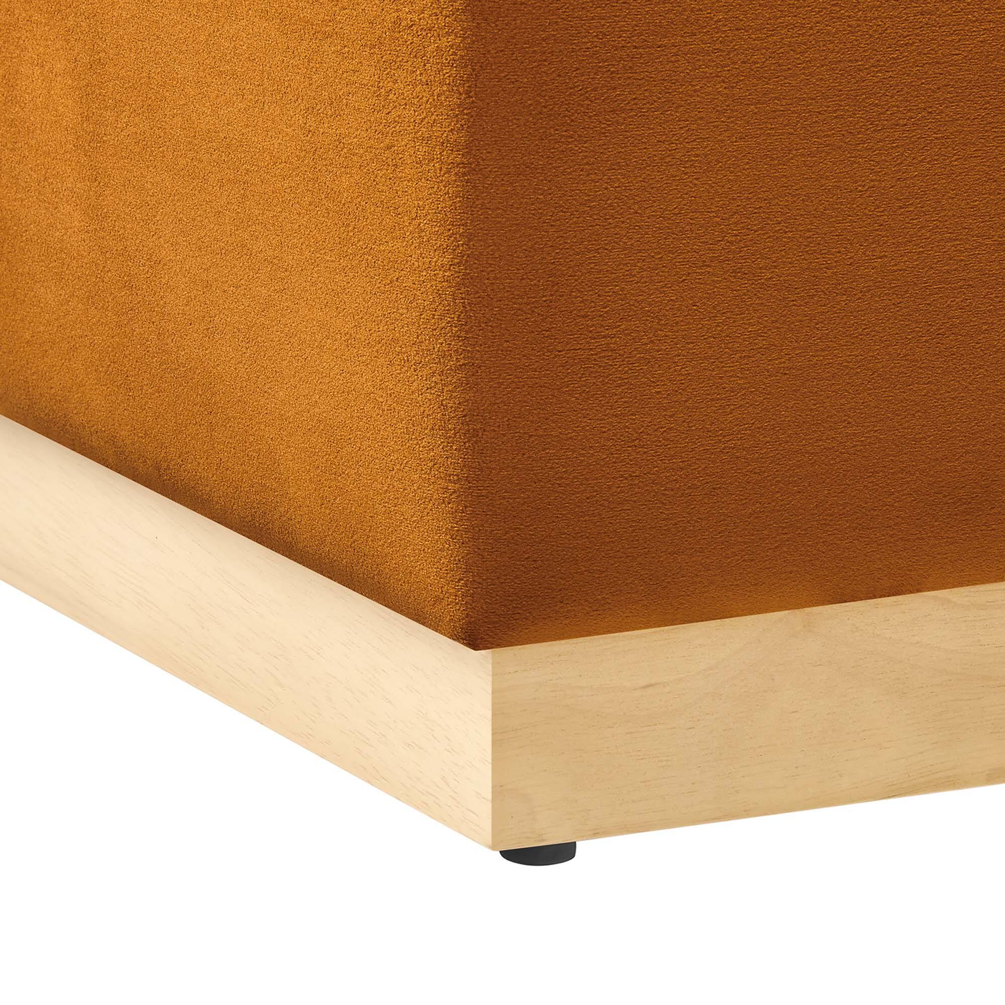 Alt View 5. Modway - Tilden 17" Square Performance Velvet Upholstered Ottoman by Modway - Rust Natural.