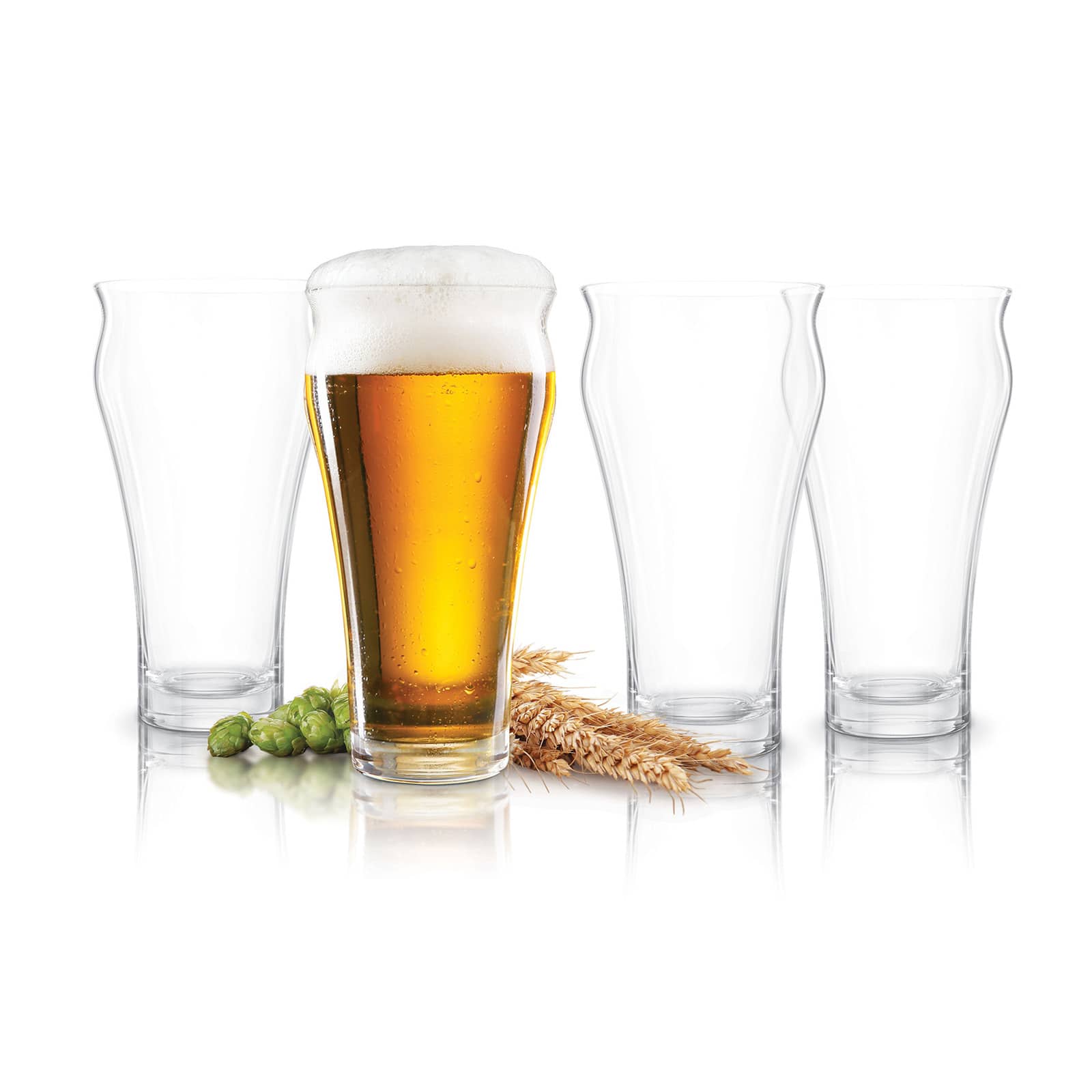 Final Touch - Brewhouse Beer Glass - Set of 4 - 17 oz (500 ml) - Clear