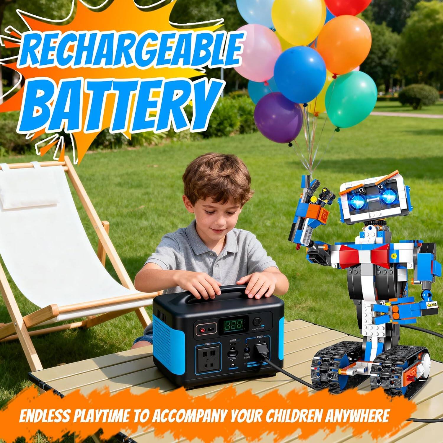 RECHARGEABLE BATTERY  
ENDLESS PLAYTIME TO ACCOMPANY YOUR CHILDREN ANYWHERE