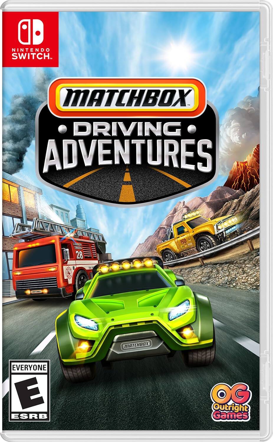 NINTENDO SWITCH. MATCHBOX DRIVING ADVENTURES. EVERYONE E ESRB. OG Outright Games.